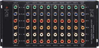 9 Way Component Video & Digital Audio Distribution Amp -Gold RCA 9 Way Component Video & Digital Audio Distribution Amp -Gold RCA