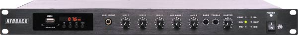 Compact 1RU Public Address Amplifier 60W Compact 1RU Public Address Amplifier 60W