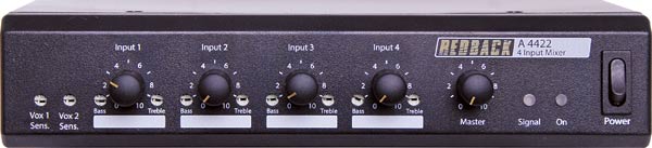 4 Channel Public Address Mixer With Bass and Treble 4 Channel Public Address Mixer With Bass and Treble