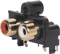2 Way Gold PCB RCA Socket Horizontal 2 Way Gold PCB RCA Socket Horizontal