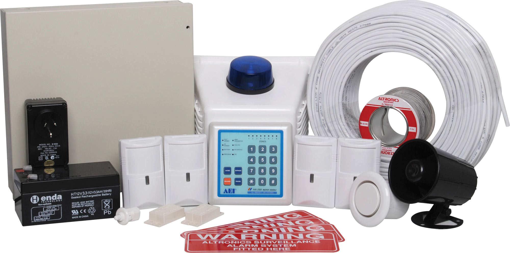 AEI HA-268 8 Zones Alarm Control System (Package) AEI HA-268 8 Zones Alarm Control System (Package)