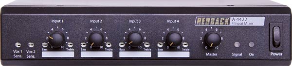 4 Channel Public Address Mixer With Bass and Treble