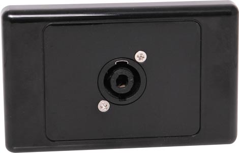4 Pin Neutrik Speakon Horizontal Speaker Wallplate Black Dual Co