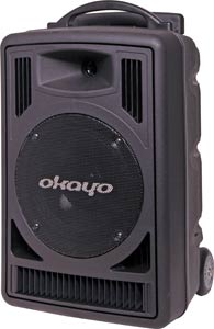 OKAYO 80W Portable PA System Dual 520-544MHz Wireless Mic Recv