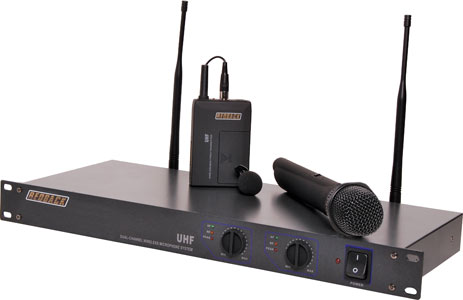 UHF Wireless Microphone System 2 Ch With Handheld & Beltpack