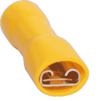 6.3mm Yellow Female Kwik Connector Pk 100