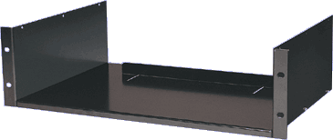 2U 400mm Deep Black Rack Shelf