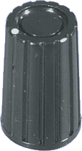 13mm Black Plastic Knob with White Marker