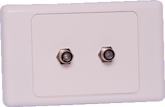 F Type Antenna Dual Outlet Wallplate
