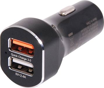 Quick Charge 3.0 Car Dual USB Adaptor 4.8A 5V DC