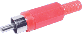 Plug RCA Plastic Line Red S/R