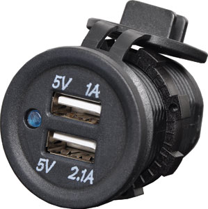 Dual USB Waterproof Panel Mount 3.1A Charging Socket