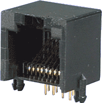 8P8C Modular PCB Mount Low Profile Socket