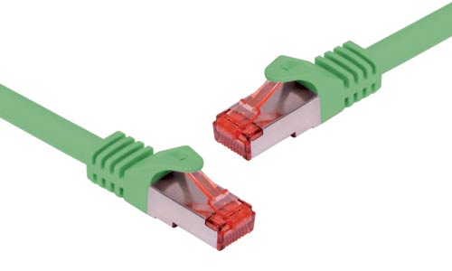 Green 0.3m Cat6a SSTP Ethernet Patch Lead