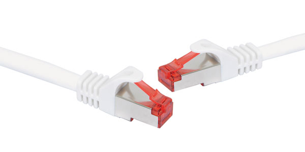 White 0.3m Cat6a SSTP Ethernet Patch Cable