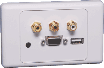 VGA + 3.5mm + USB A Wallplate Dual Cover Screw Connect