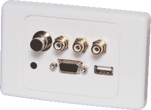 AV / USB Wall Plate Clipsal 2000 style - Plug Connections