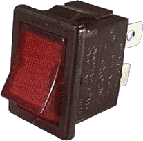 Red Illuminated Rocker Switch DPST 240V 6A