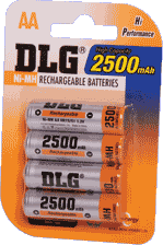 NiMH Rechargeable Battery AA 2500mA Pack 4