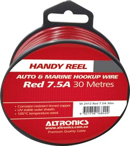 24/0.20 Red 30m Tinned Hook Up Handyman Cable Reel